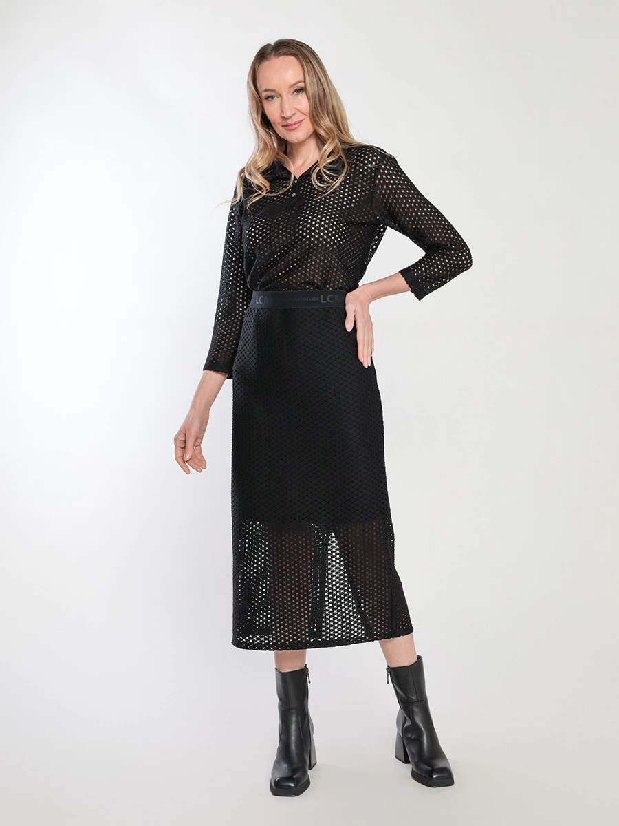 Юбка ажурной вязки с эластичным поясом